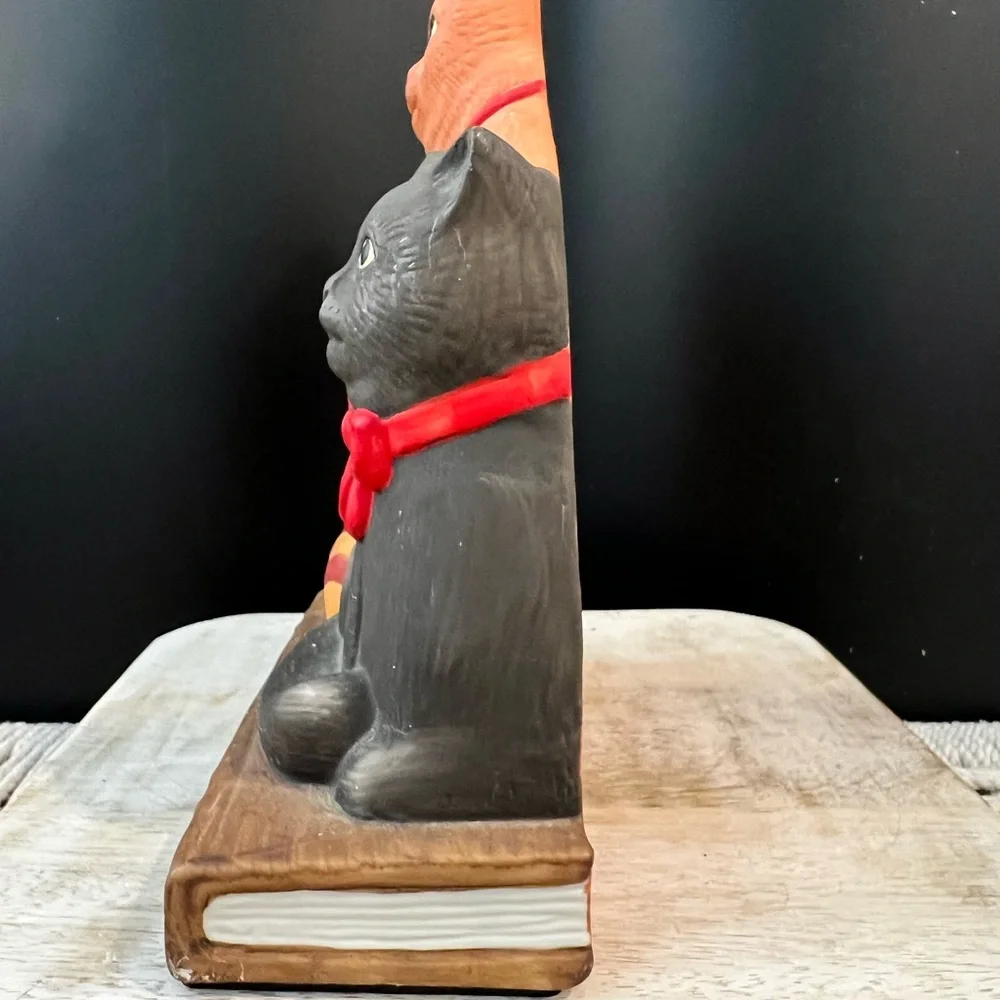 Vintage Dept 56 Charming Cat Figurine Set - Orange and Black